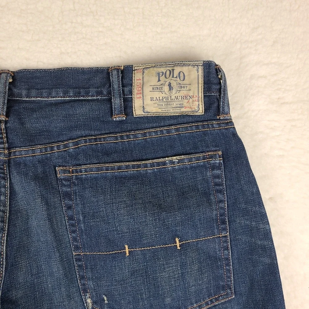 Polo Ralph Lauren Jeans Mens 40x30 Blue Vintage 67‎ Dark Wash 100% Cotton Denim